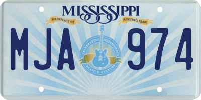 MS license plate MJA974