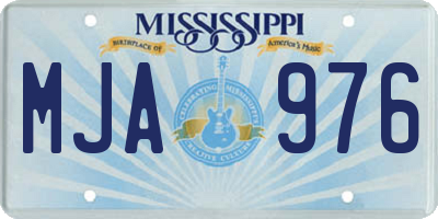 MS license plate MJA976
