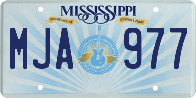 MS license plate MJA977