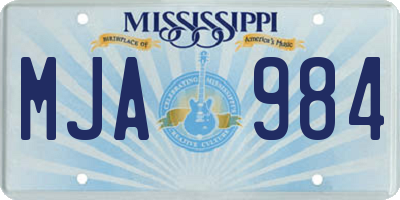 MS license plate MJA984