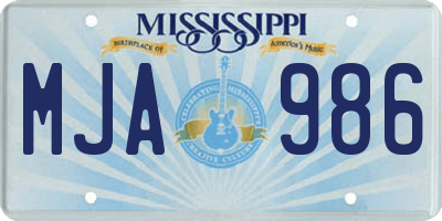 MS license plate MJA986