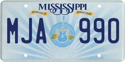 MS license plate MJA990