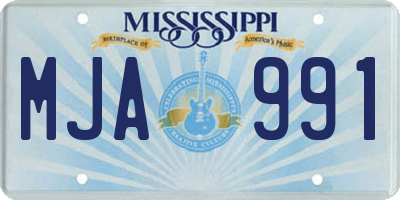 MS license plate MJA991