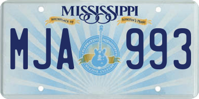 MS license plate MJA993