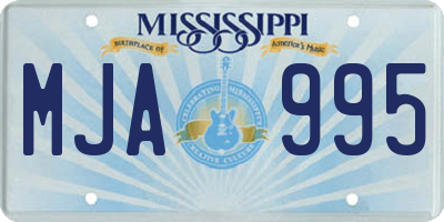 MS license plate MJA995