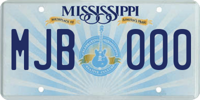 MS license plate MJB000