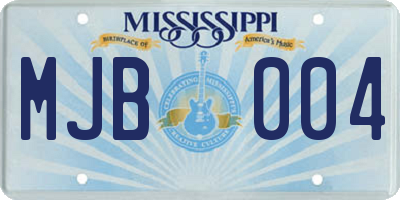 MS license plate MJB004