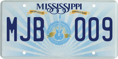 MS license plate MJB009