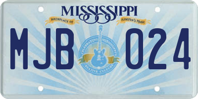 MS license plate MJB024