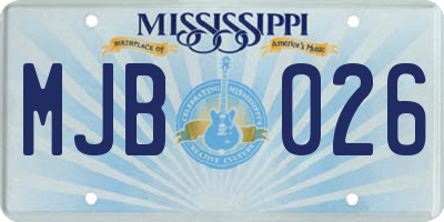 MS license plate MJB026