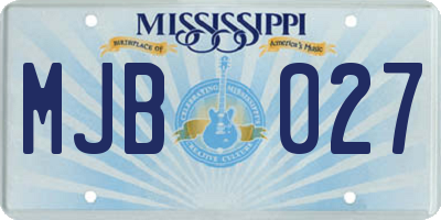 MS license plate MJB027