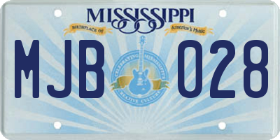 MS license plate MJB028