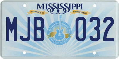 MS license plate MJB032