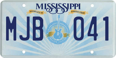 MS license plate MJB041