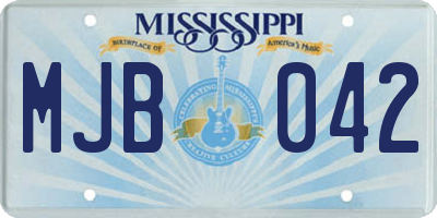MS license plate MJB042