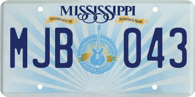MS license plate MJB043