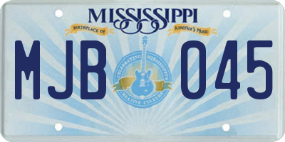 MS license plate MJB045