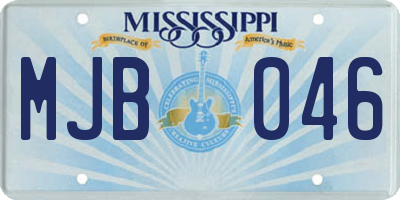 MS license plate MJB046