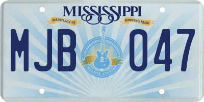 MS license plate MJB047