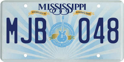 MS license plate MJB048