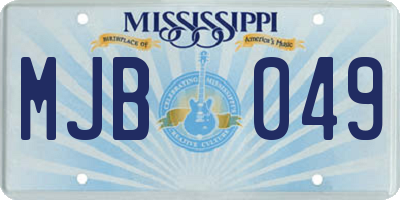 MS license plate MJB049