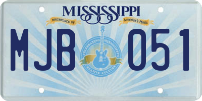 MS license plate MJB051