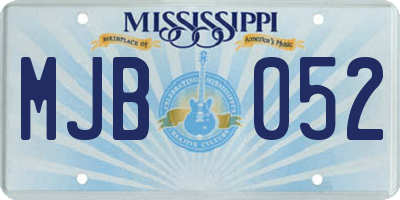 MS license plate MJB052