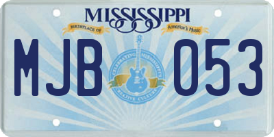 MS license plate MJB053