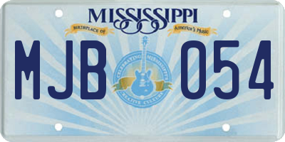 MS license plate MJB054