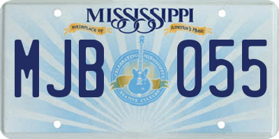 MS license plate MJB055