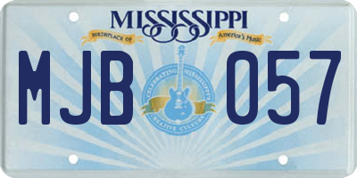 MS license plate MJB057