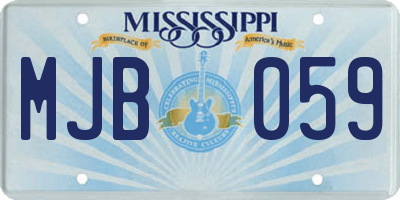 MS license plate MJB059
