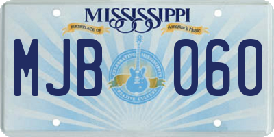 MS license plate MJB060