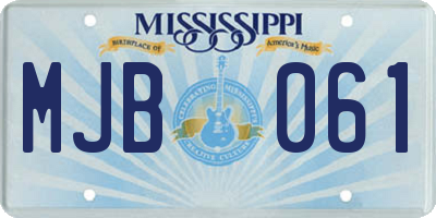 MS license plate MJB061
