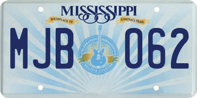 MS license plate MJB062