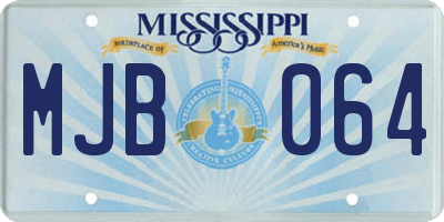 MS license plate MJB064