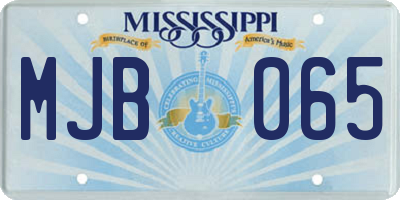MS license plate MJB065