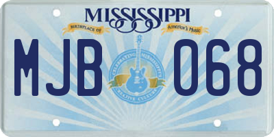 MS license plate MJB068