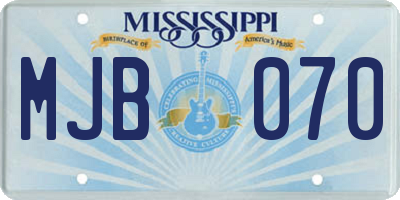 MS license plate MJB070