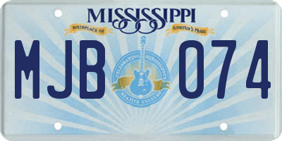 MS license plate MJB074