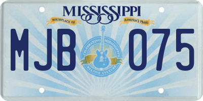 MS license plate MJB075