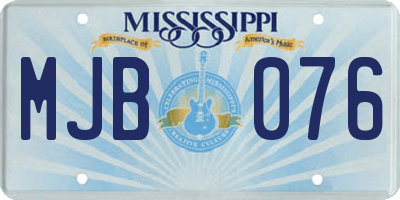 MS license plate MJB076