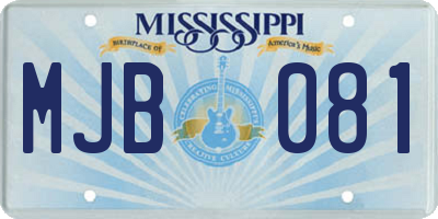 MS license plate MJB081