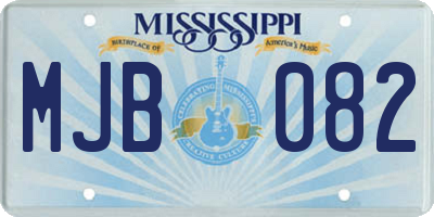 MS license plate MJB082