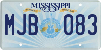 MS license plate MJB083