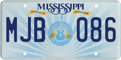 MS license plate MJB086