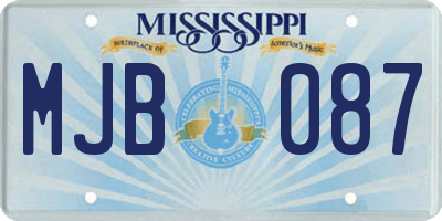 MS license plate MJB087