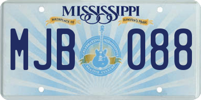 MS license plate MJB088