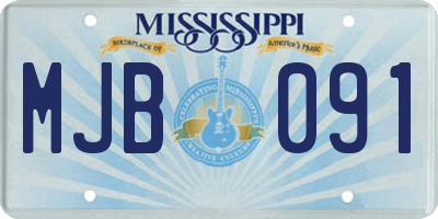MS license plate MJB091