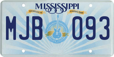 MS license plate MJB093